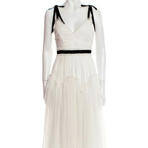 Needle & thread White A line Tulle/ Mesh beaded white dress